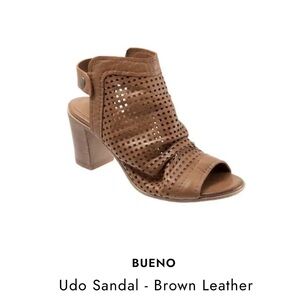 NWOB Bueno Udo Brown Perforated Cutout Leather Heeled Sandal - Women's Euro 36